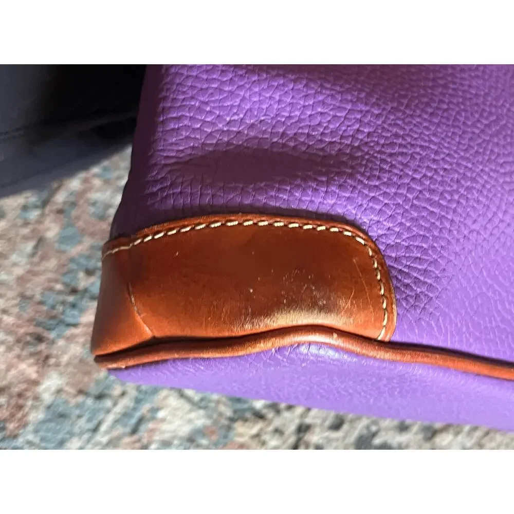 Dooney & Bourke Eggplant Purple Pebble Leather Zip Crossbody Handbag Bag